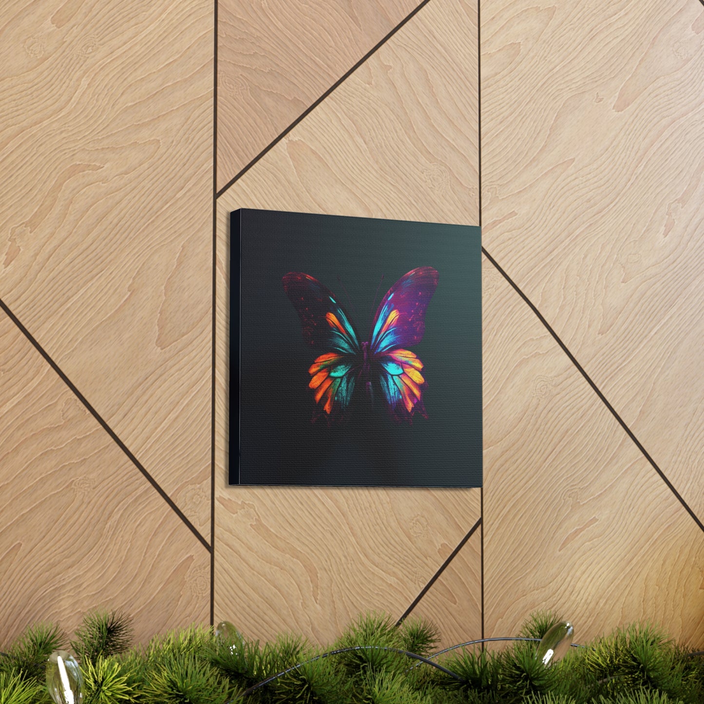 Canvas Gallery Wraps Hyper Colorful Butterfly Macro 4