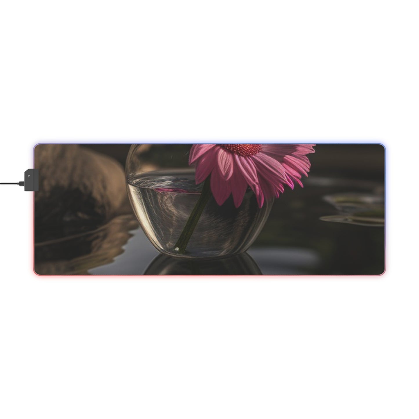 LED Gaming Mouse Pad Pink Daisy 2