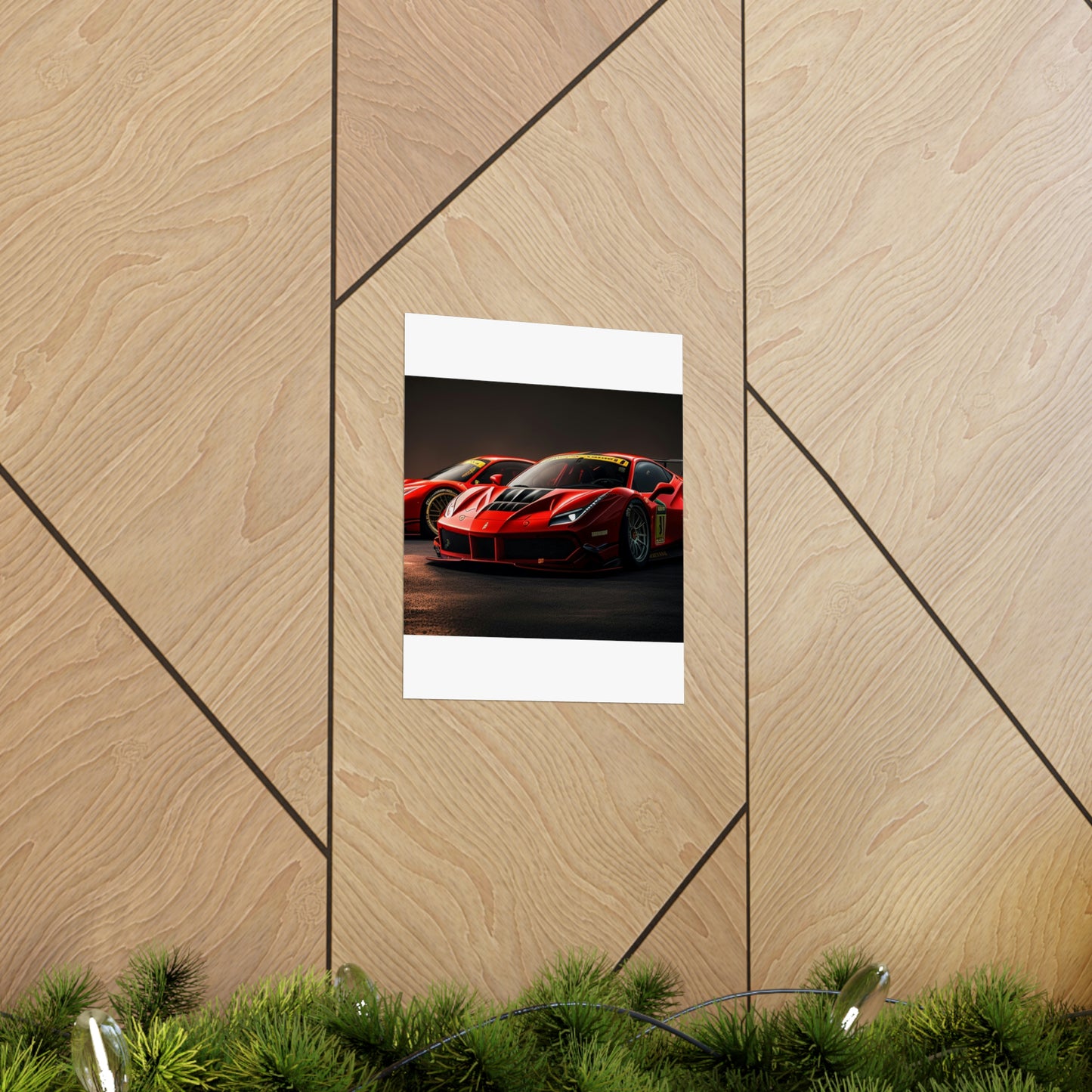 Premium Matte Vertical Posters Ferrari Red 4