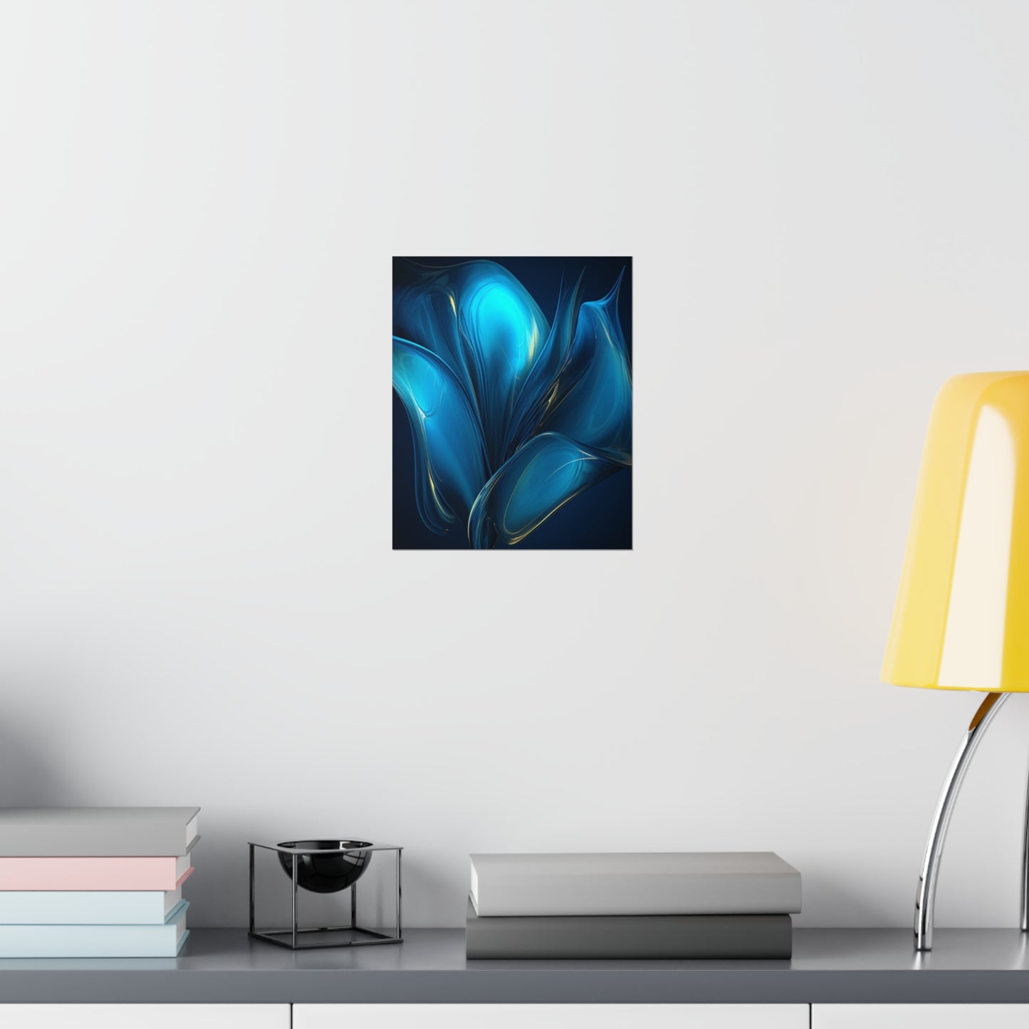 Premium Matte Vertical Posters Abstract Blue Tulip 2