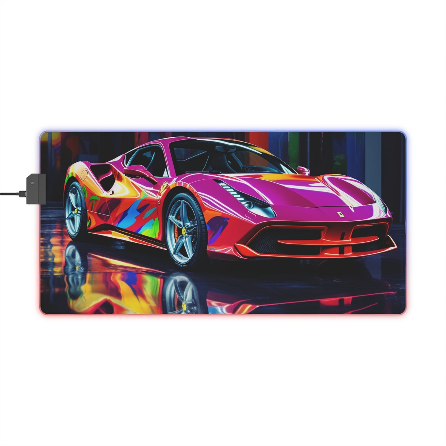 LED Gaming Mouse Pad Pink Macro Ferrari 1