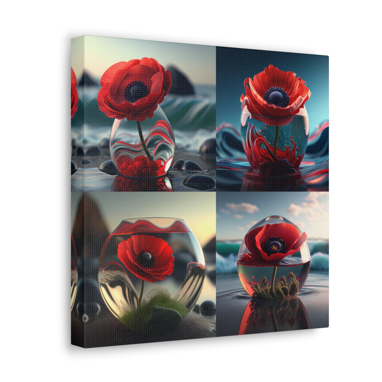 Canvas Gallery Wraps Red Anemone in a Vase 5