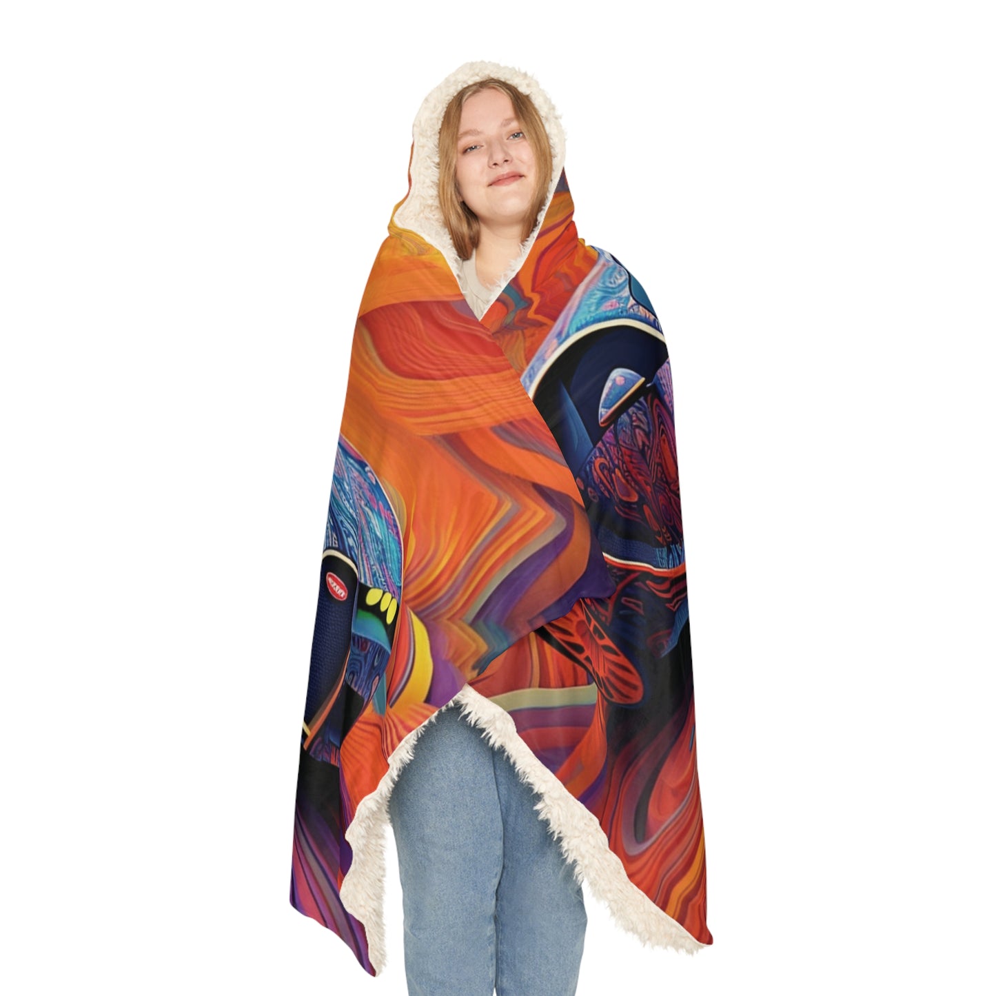 Snuggle Hooded Blanket Bugatti Abstract Concept 4