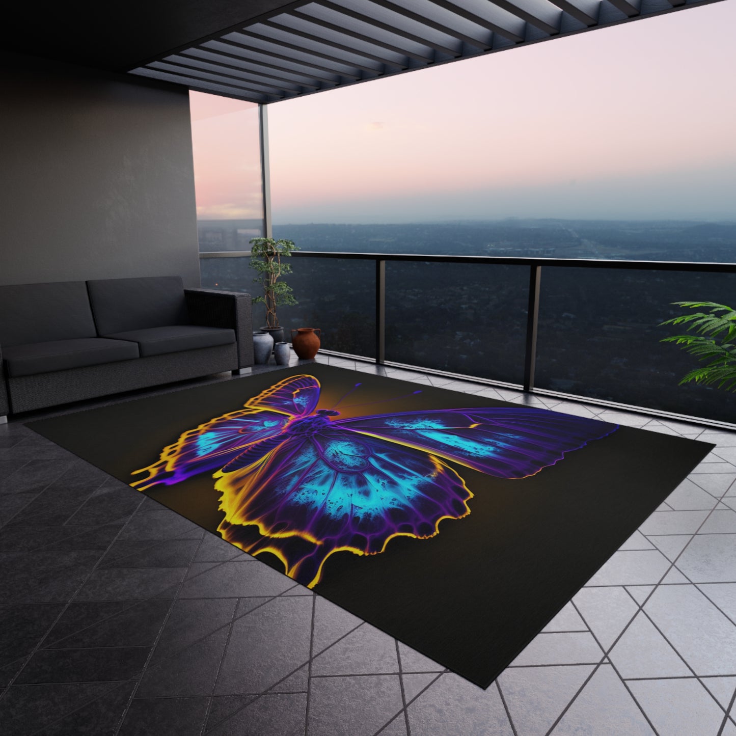 Outdoor Rug  Thermal Butterfly 4