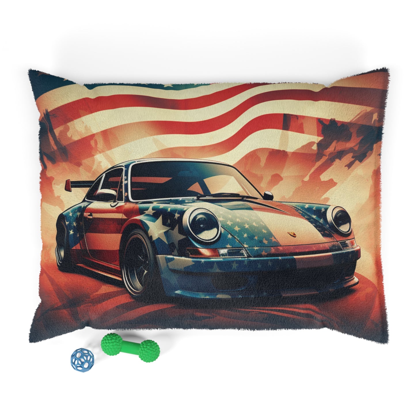 Pet Bed Abstract American Flag Background Porsche 4