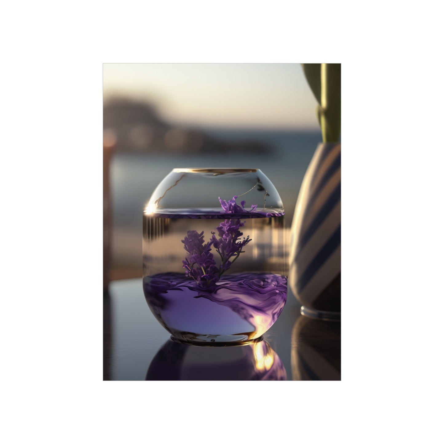 Premium Matte Vertical Posters Lavender in a vase 1