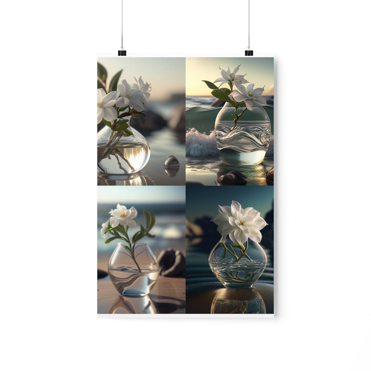 Premium Matte Vertical Posters Jasmine glass vase 5