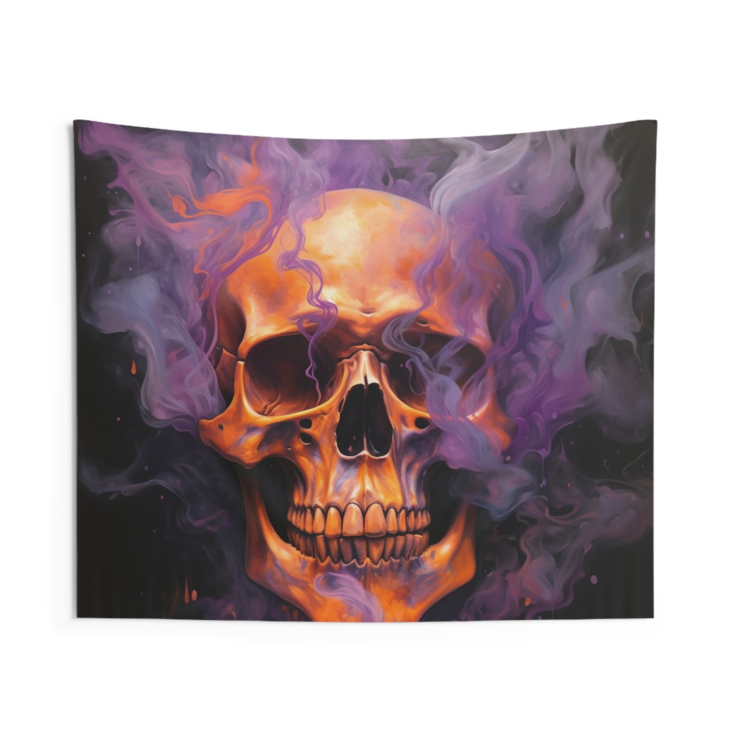 Indoor Wall Tapestries Skull Flames 4