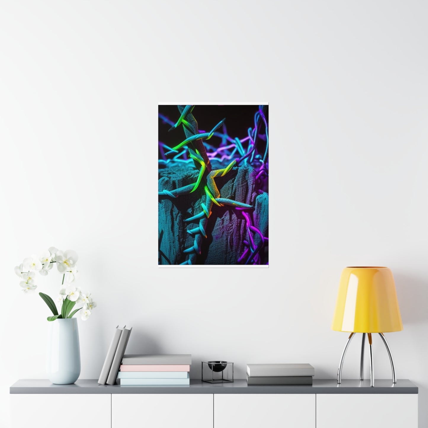 Premium Matte Vertical Posters Macro Neon Barbs 3