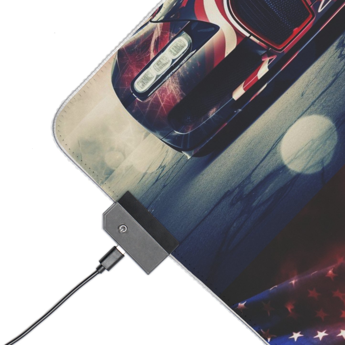 LED Gaming Mouse Pad Abstract American Flag Background Bugatti 5