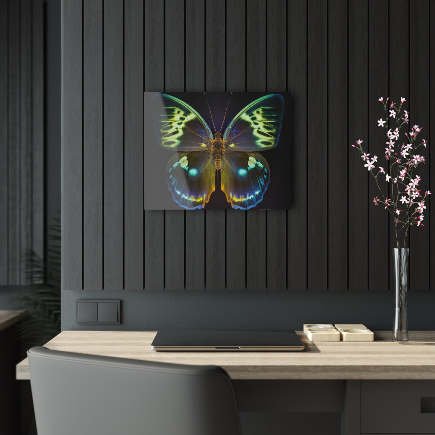 Acrylic Prints Neon Hue Butterfly 1