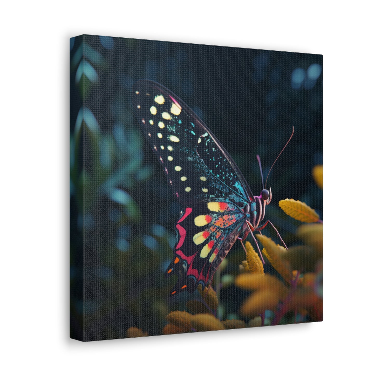 Canvas Gallery Wraps Hyper Colorful Butterfly Macro 2