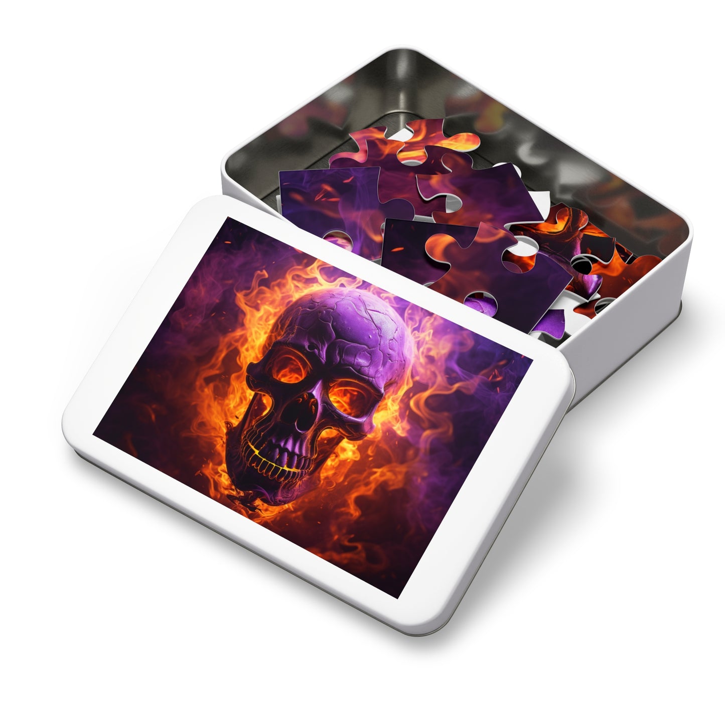 Jigsaw Puzzle (30, 110, 252, 500,1000-Piece) Skull Flames 3