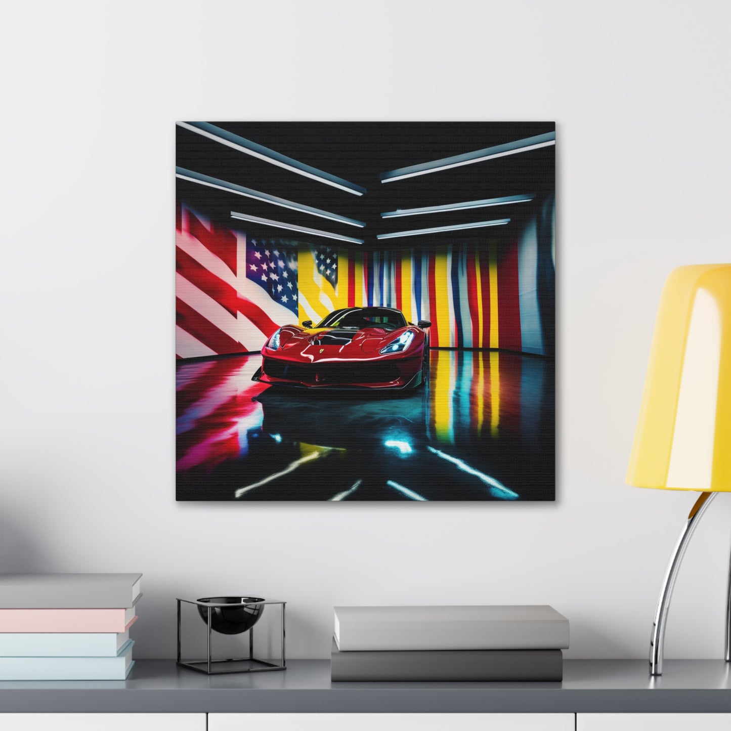 Canvas Gallery Wraps Macro Flag Ferrari 2