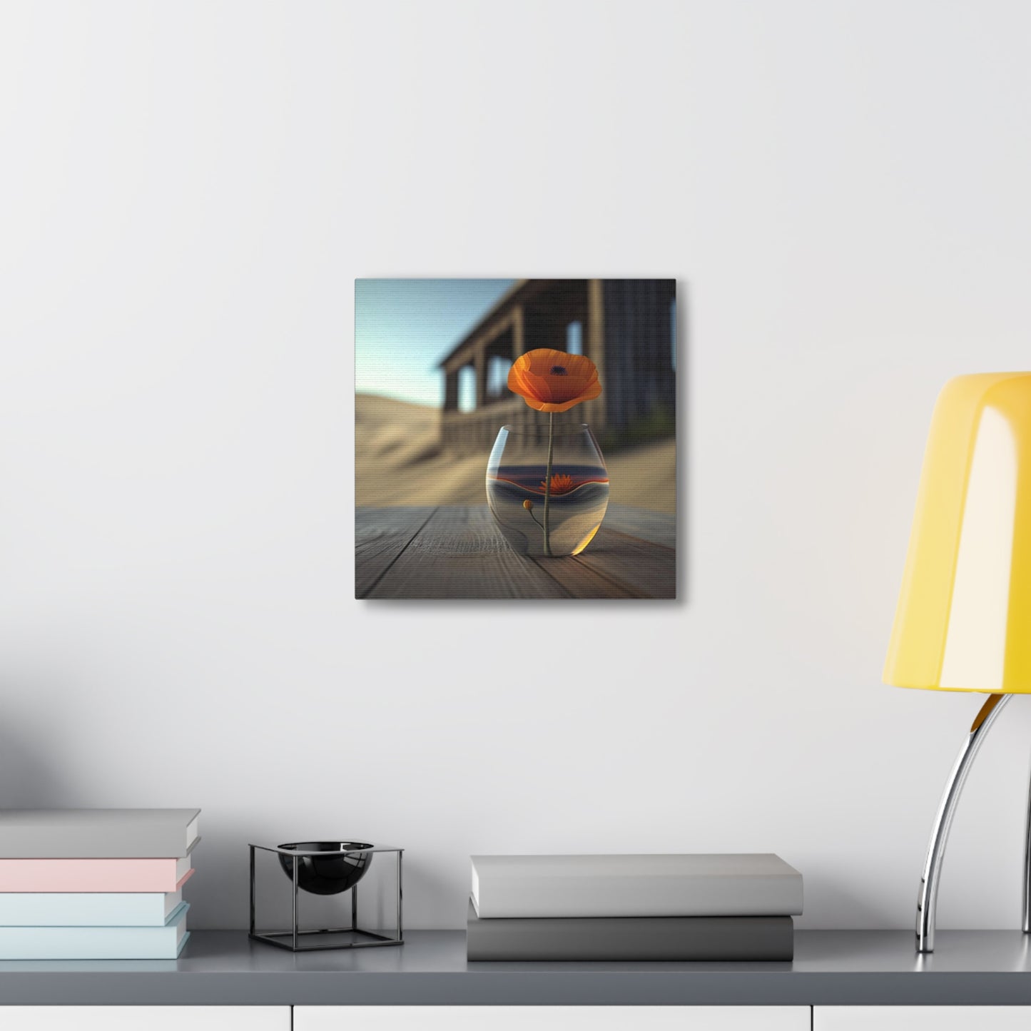 Canvas Gallery Wraps Poppy in a Glass Vase 4