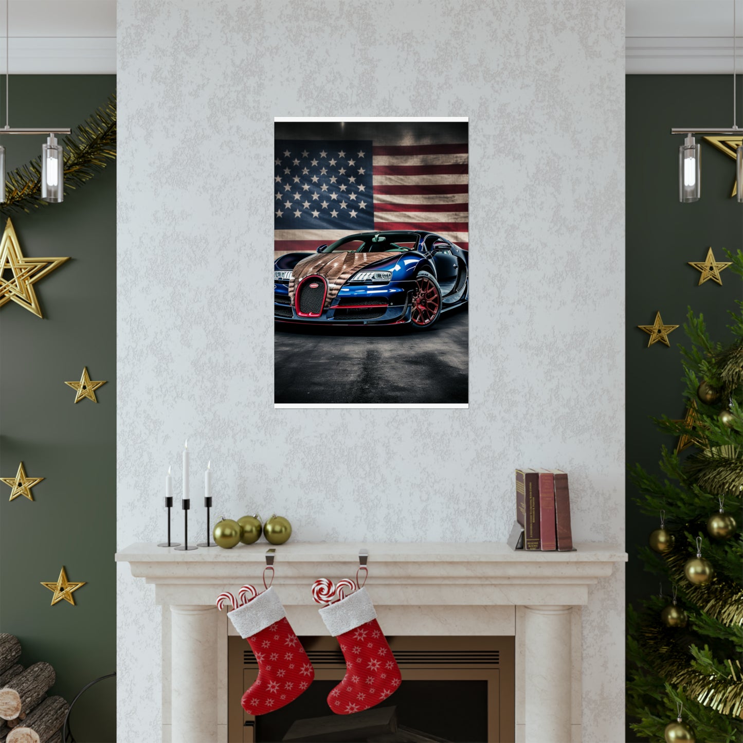 Premium Matte Vertical Posters Bugatti American Flag 4