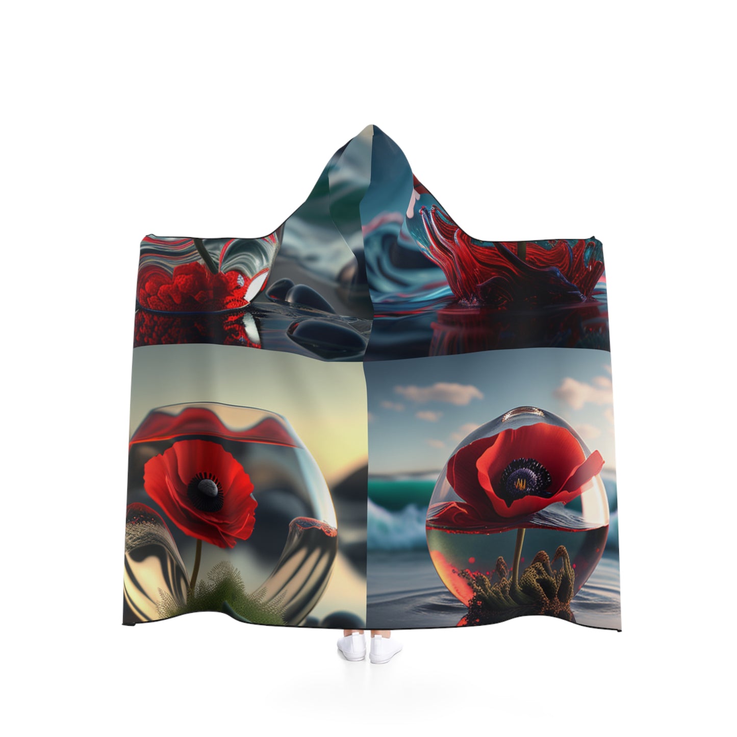 Hooded Blanket Red Anemone in a Vase 5