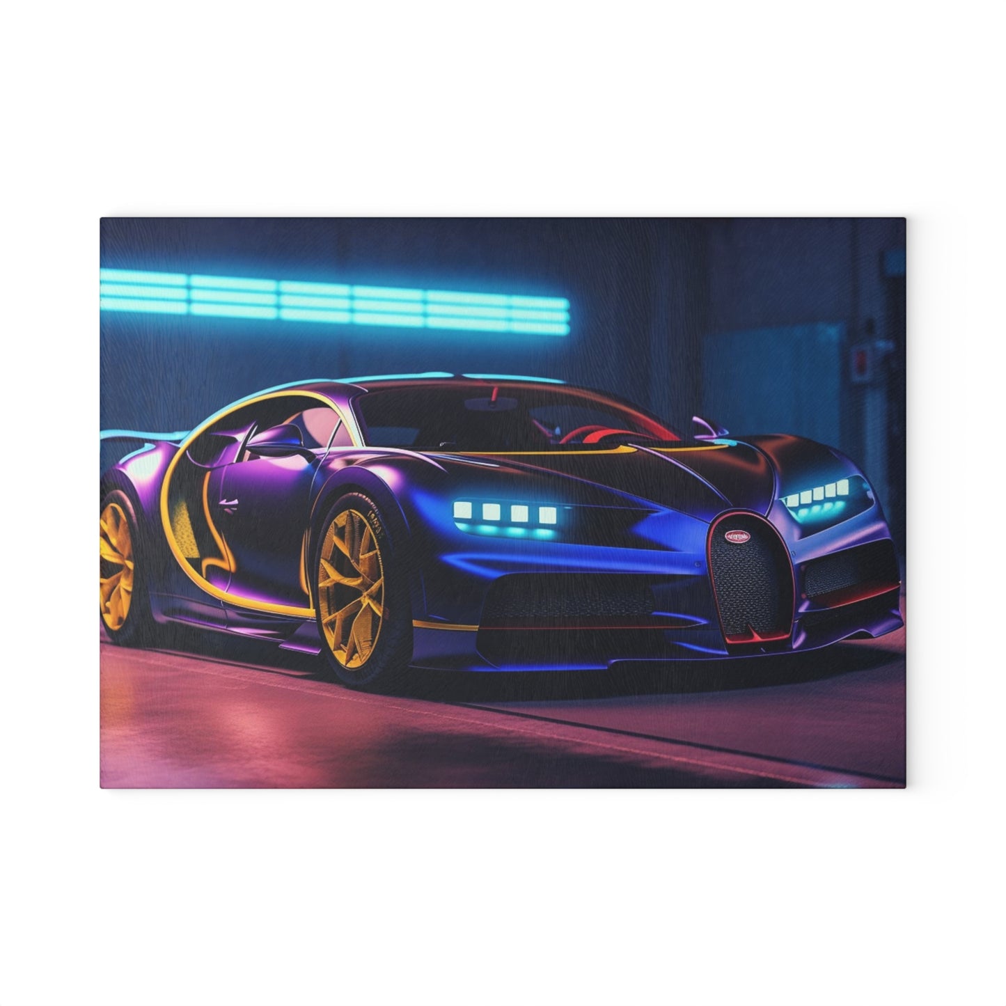 Glass Cutting Board Hyper Bugatti Neon Chiron 4