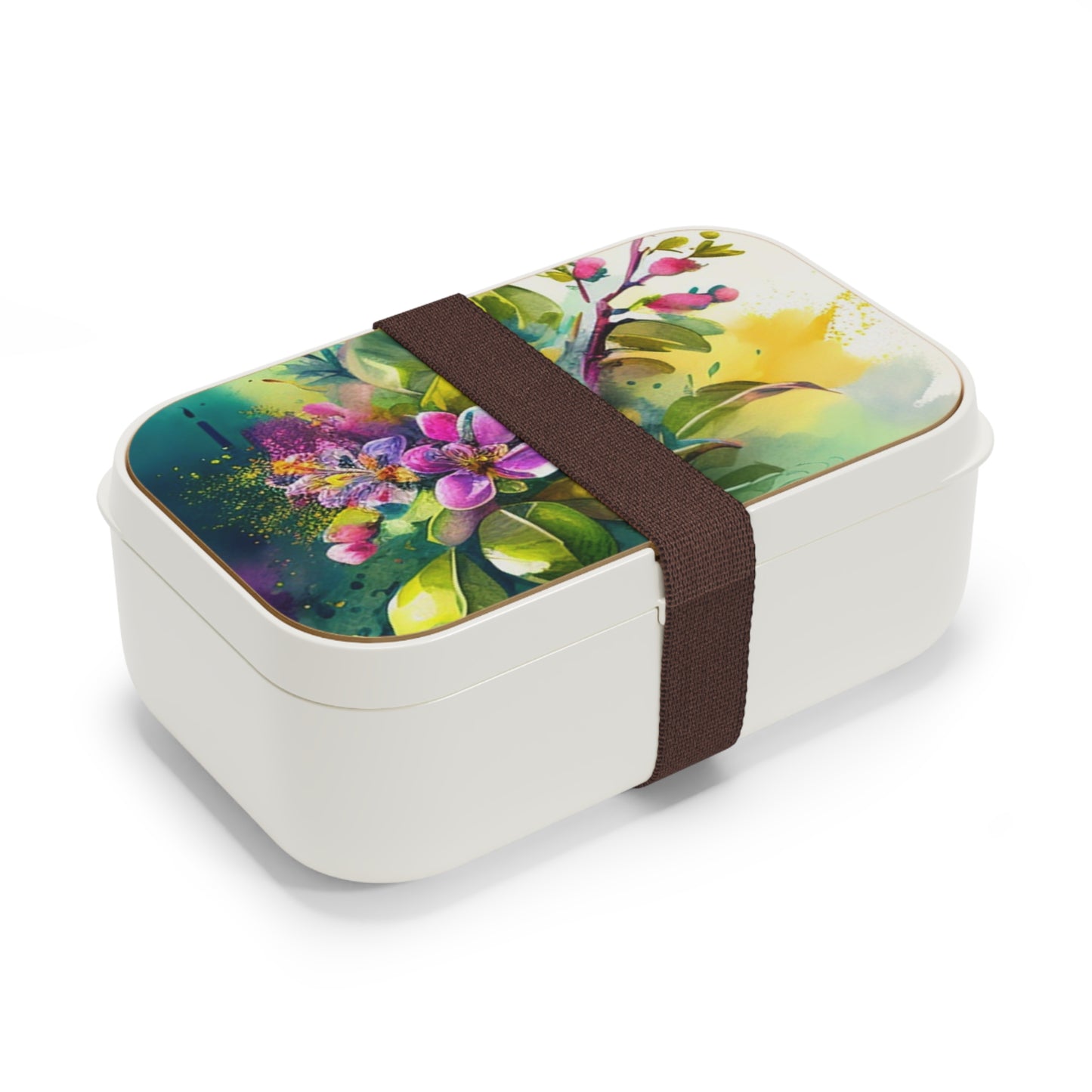 Bento Lunch Box Mother Nature Bright Spring Colors Realistic Watercolor 1