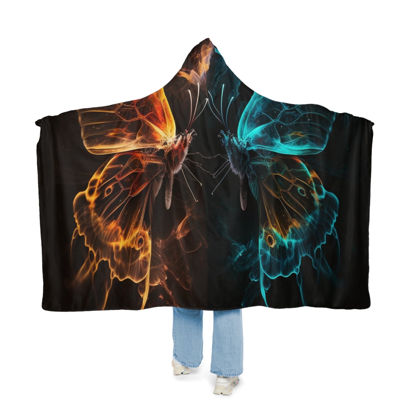 Snuggle Hooded Blanket Kiss Neon Butterfly 6