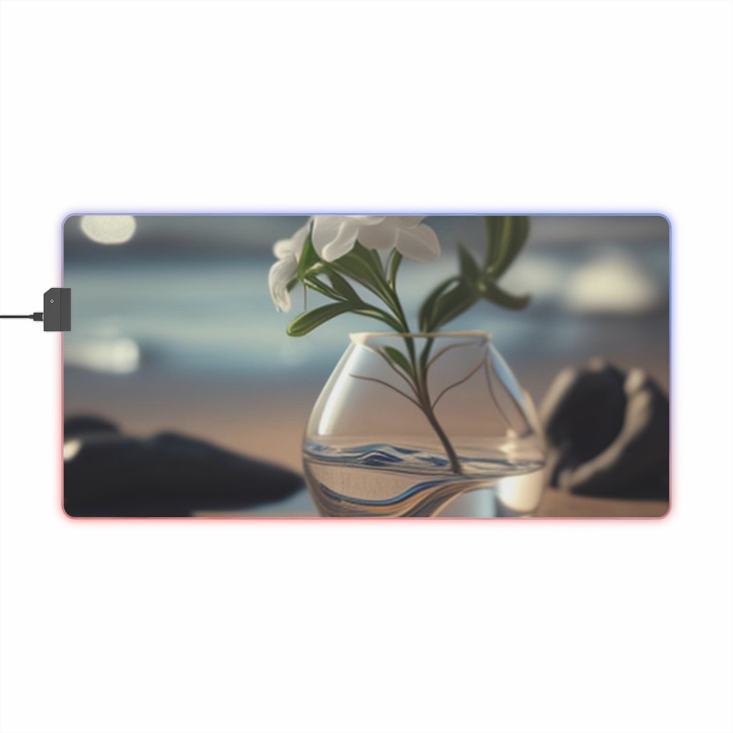 LED Gaming Mouse Pad Jasmine glass vase 3