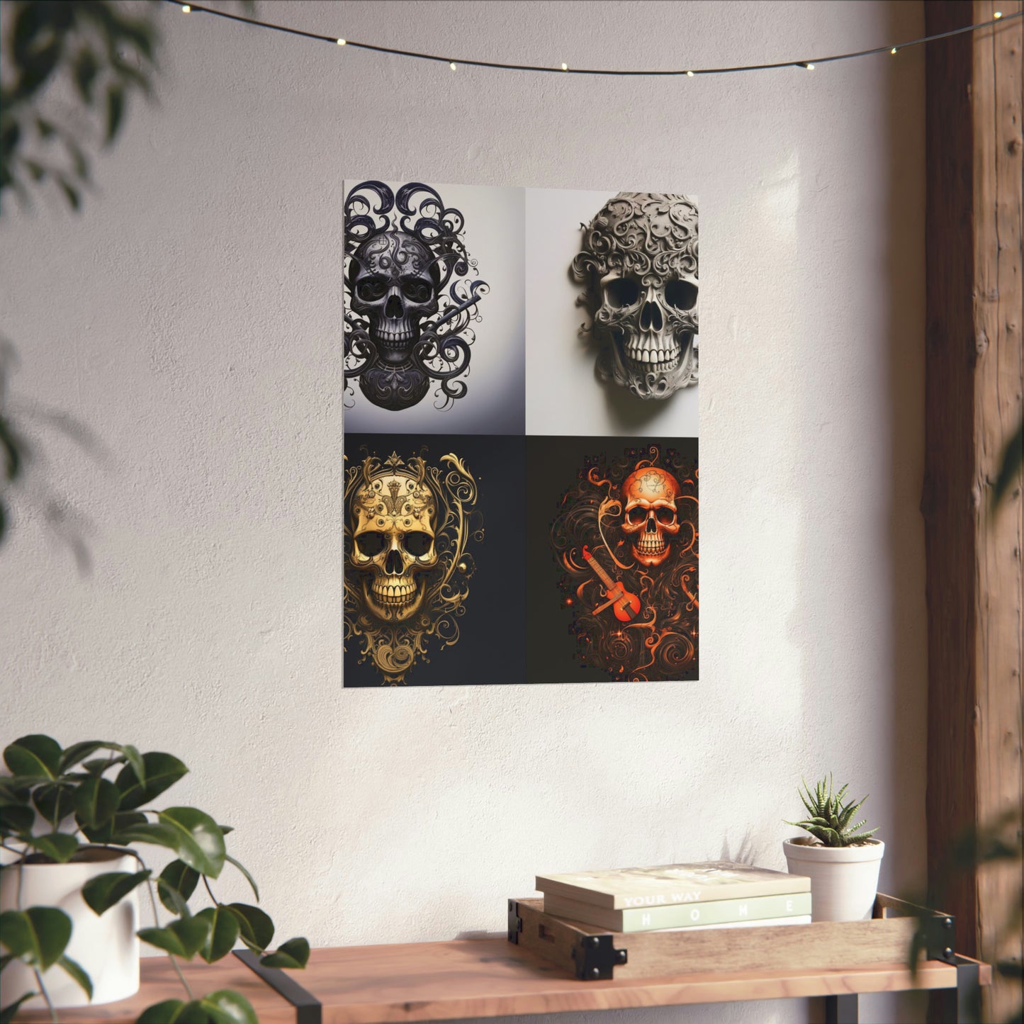 Premium Matte Vertical Posters Skull Treble Clef 5