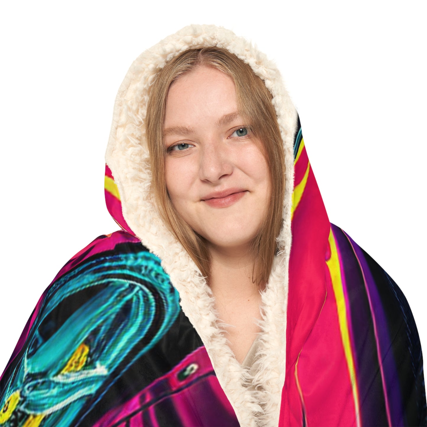 Snuggle Hooded Blanket Pink Ferrari Macro 1