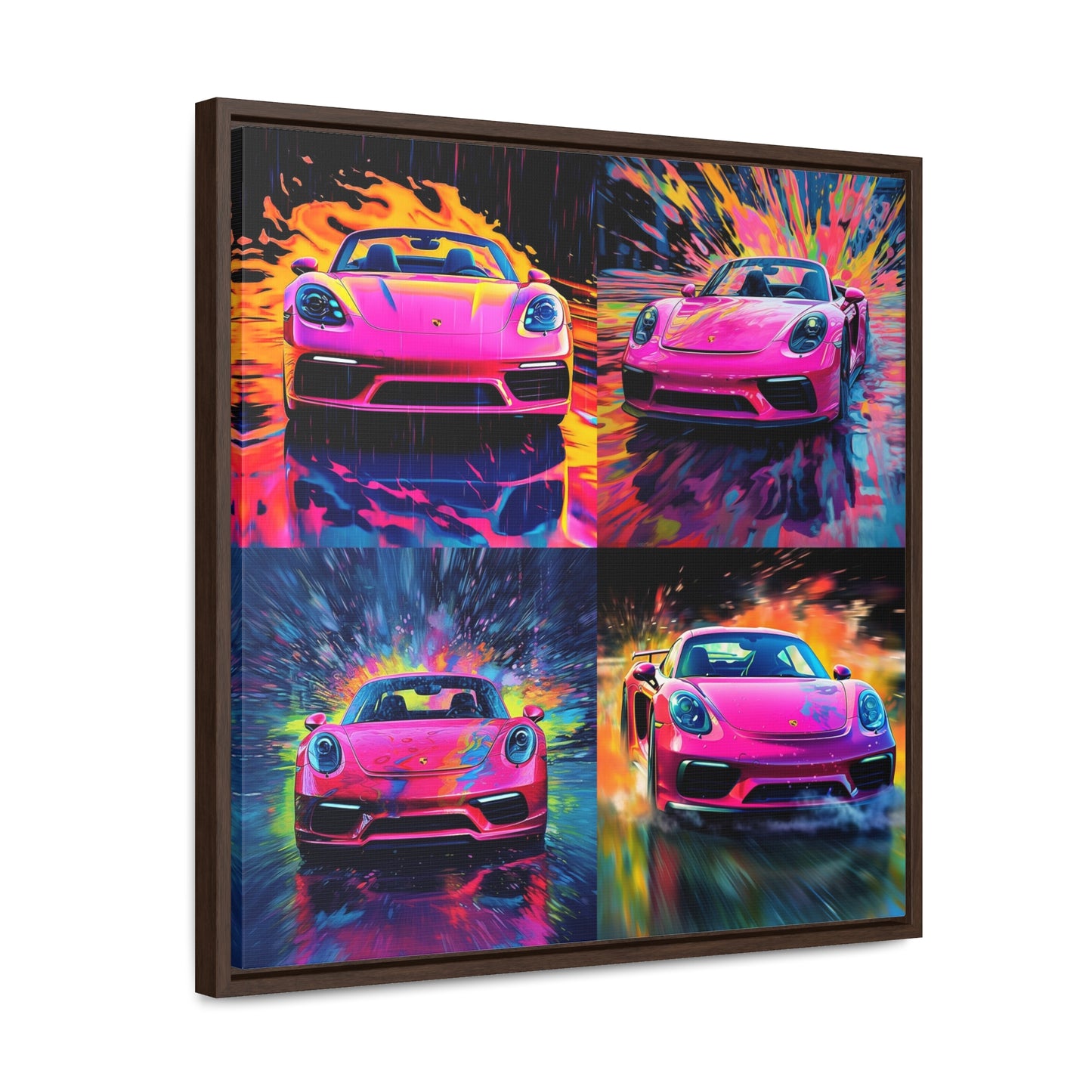 Gallery Canvas Wraps, Square Frame Pink Porsche water fusion 5