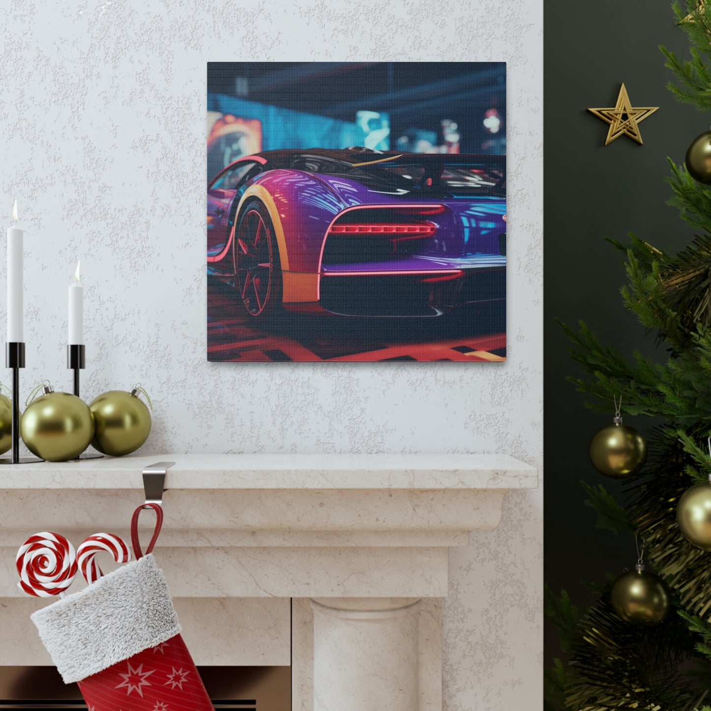 Canvas Gallery Wraps Hyper Bugatti Neon Chiron 3