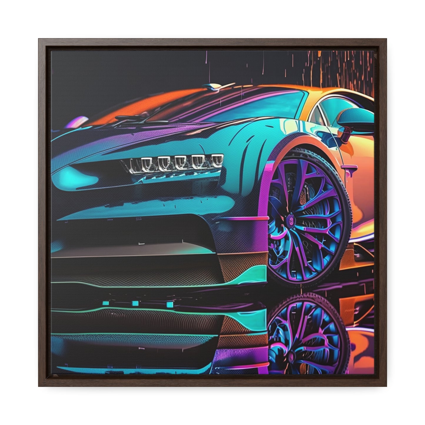 Gallery Canvas Wraps, Square Frame Bugatti Neon Chiron 1