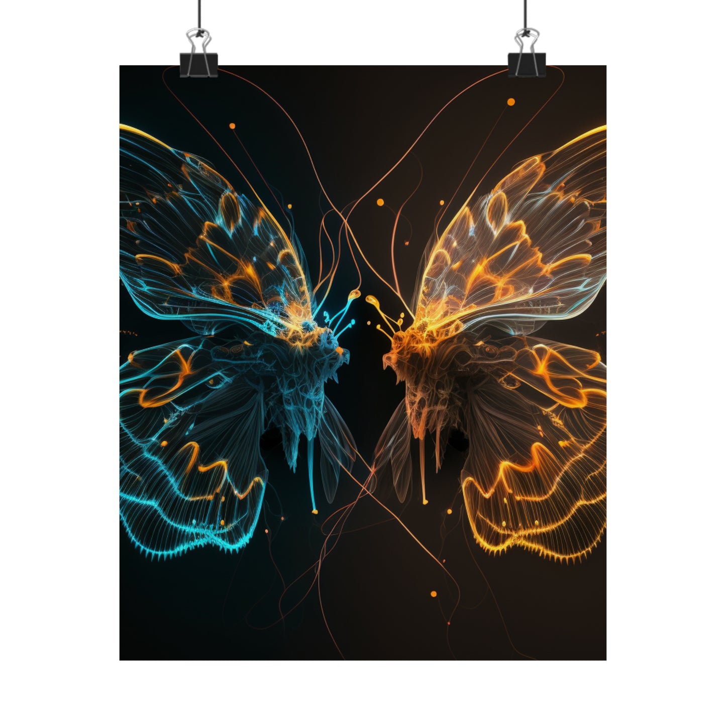 Premium Matte Vertical Posters Neon Glo Butterfly 1