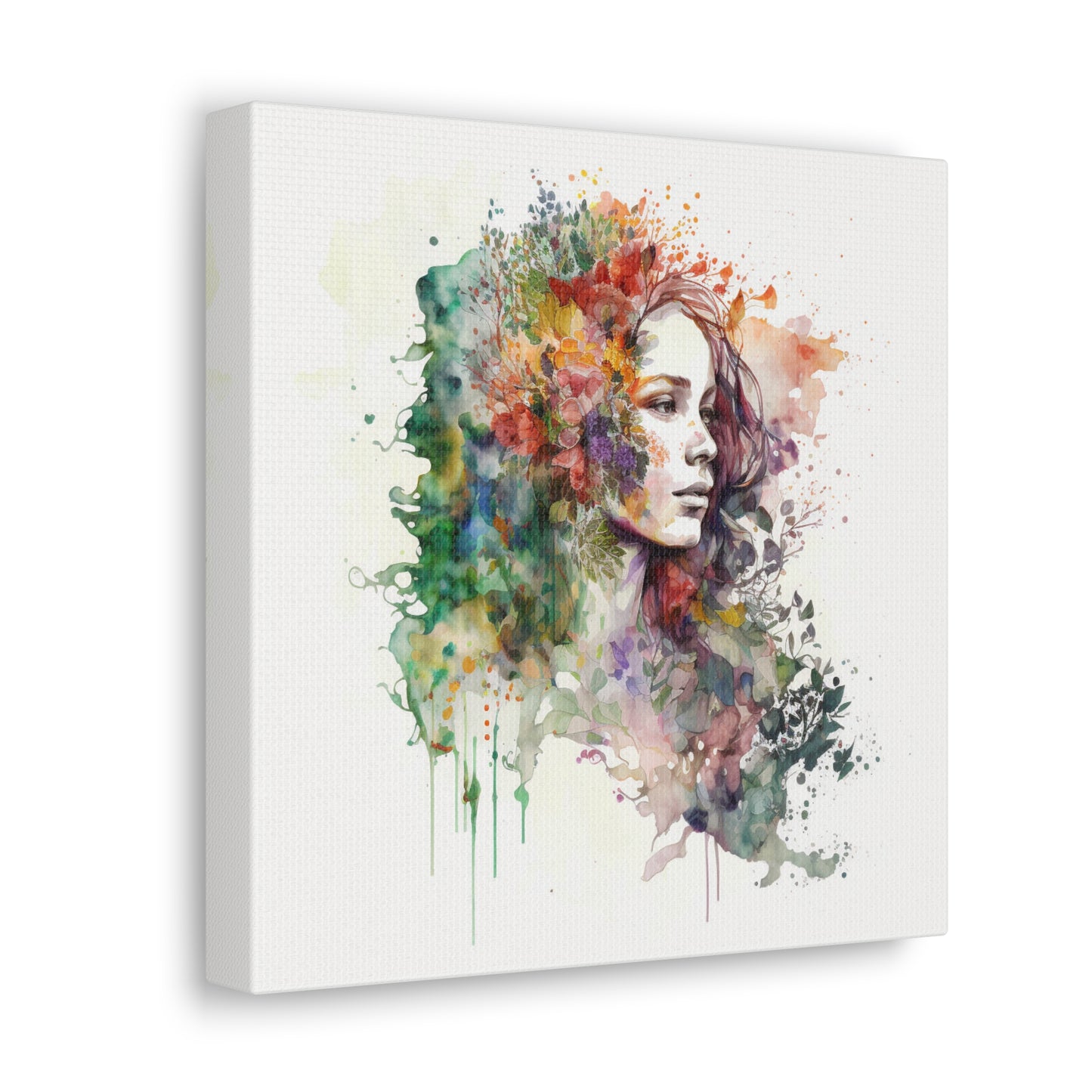 Canvas Gallery Wraps Mother Nature Bright Spring Colors Realistic Watercolor 3