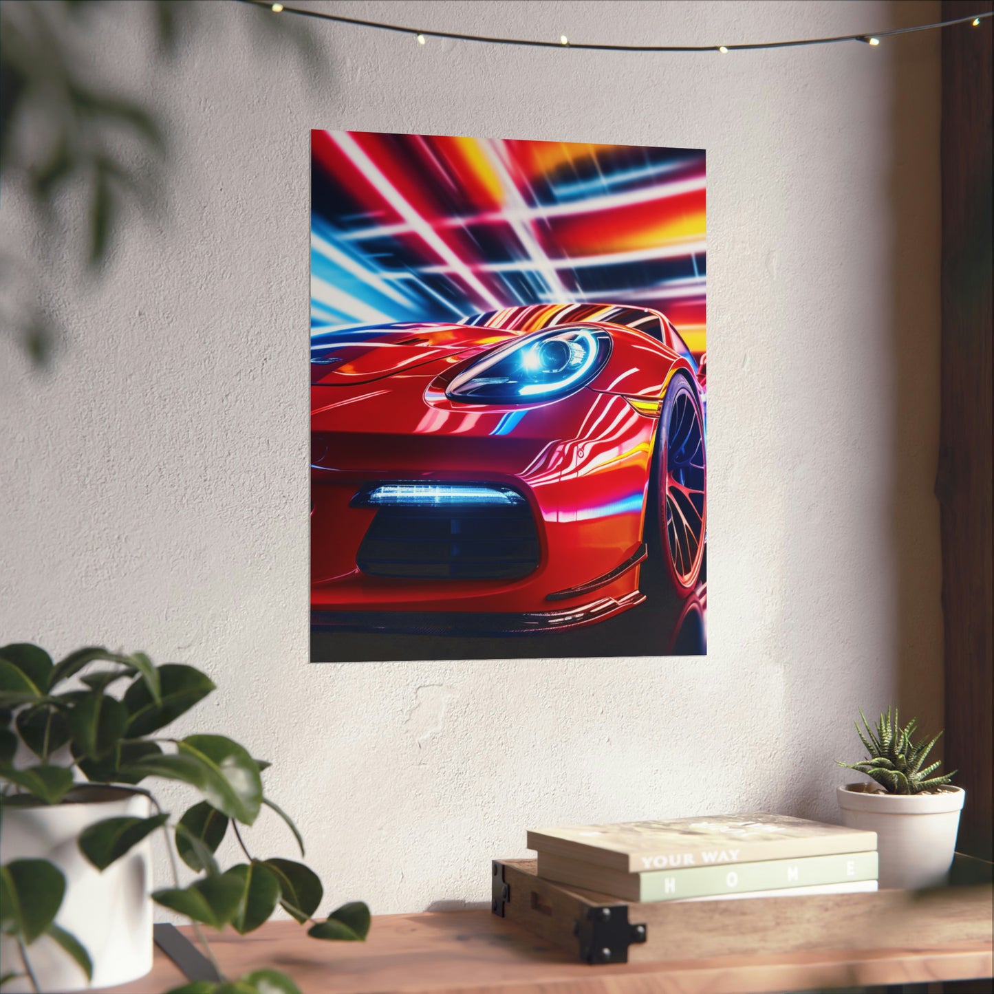 Premium Matte Vertical Posters Macro Flag Ferrari 1