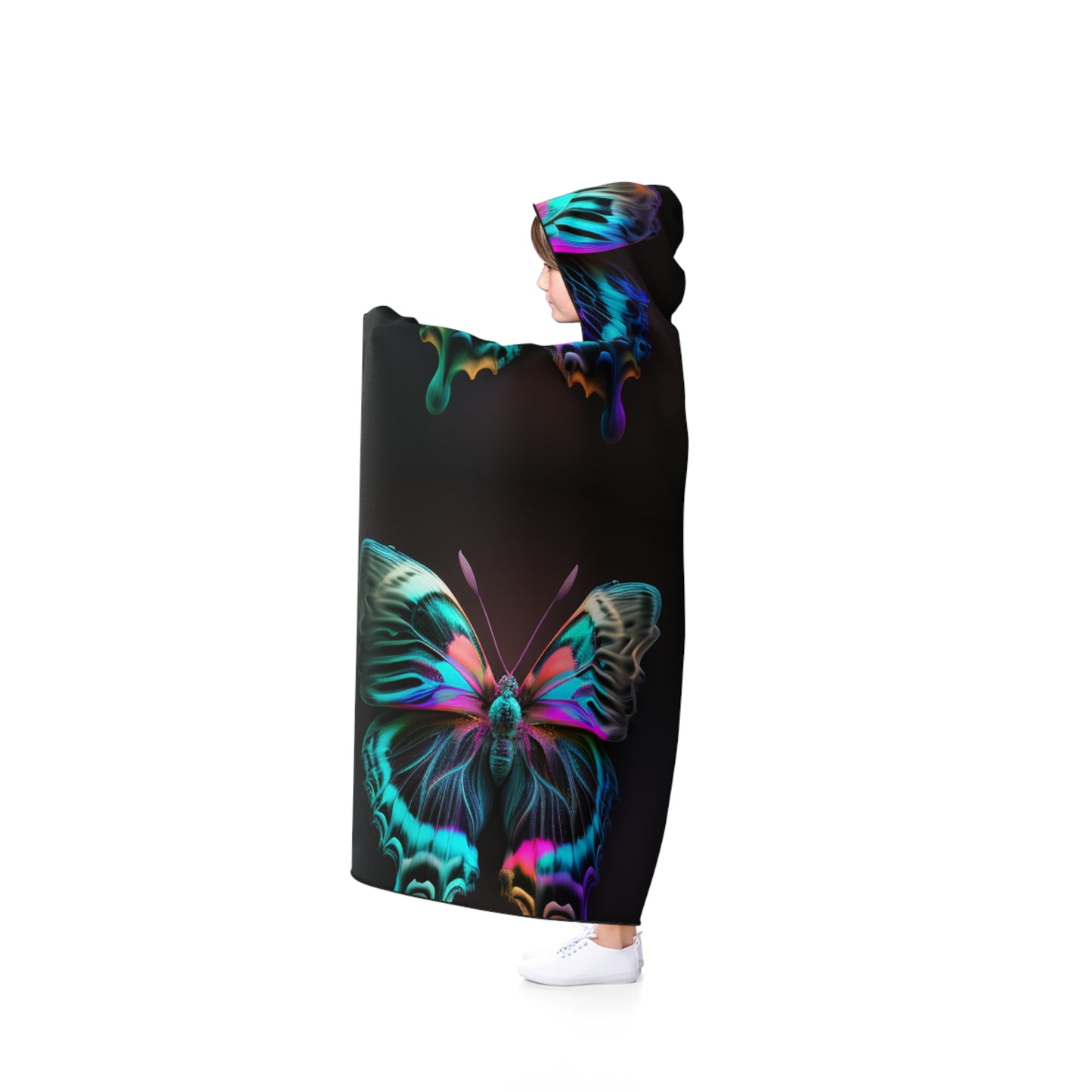 Hooded Blanket Neon Butterfly Fusion 5