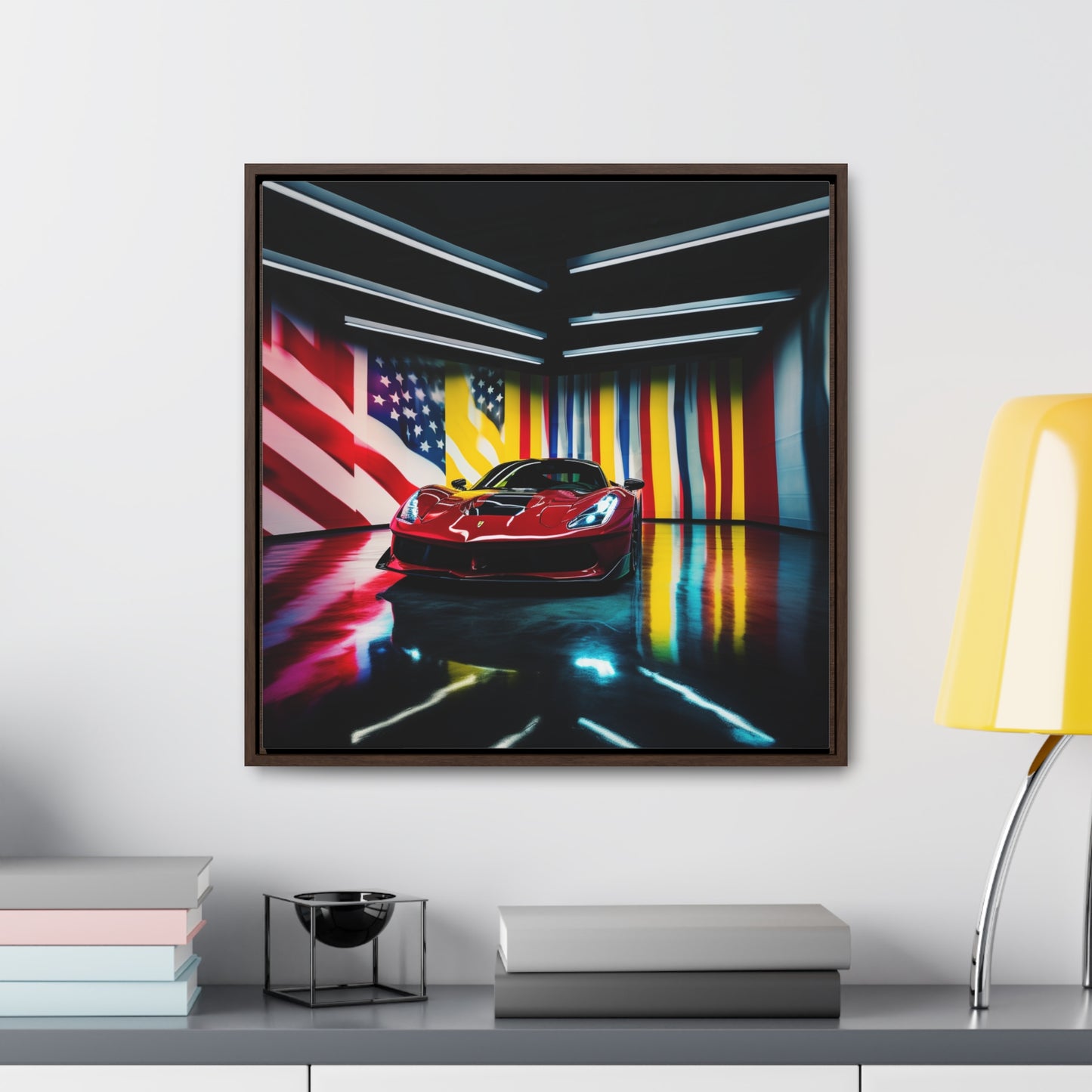 Gallery Canvas Wraps, Square Frame Macro Flag Ferrari 2