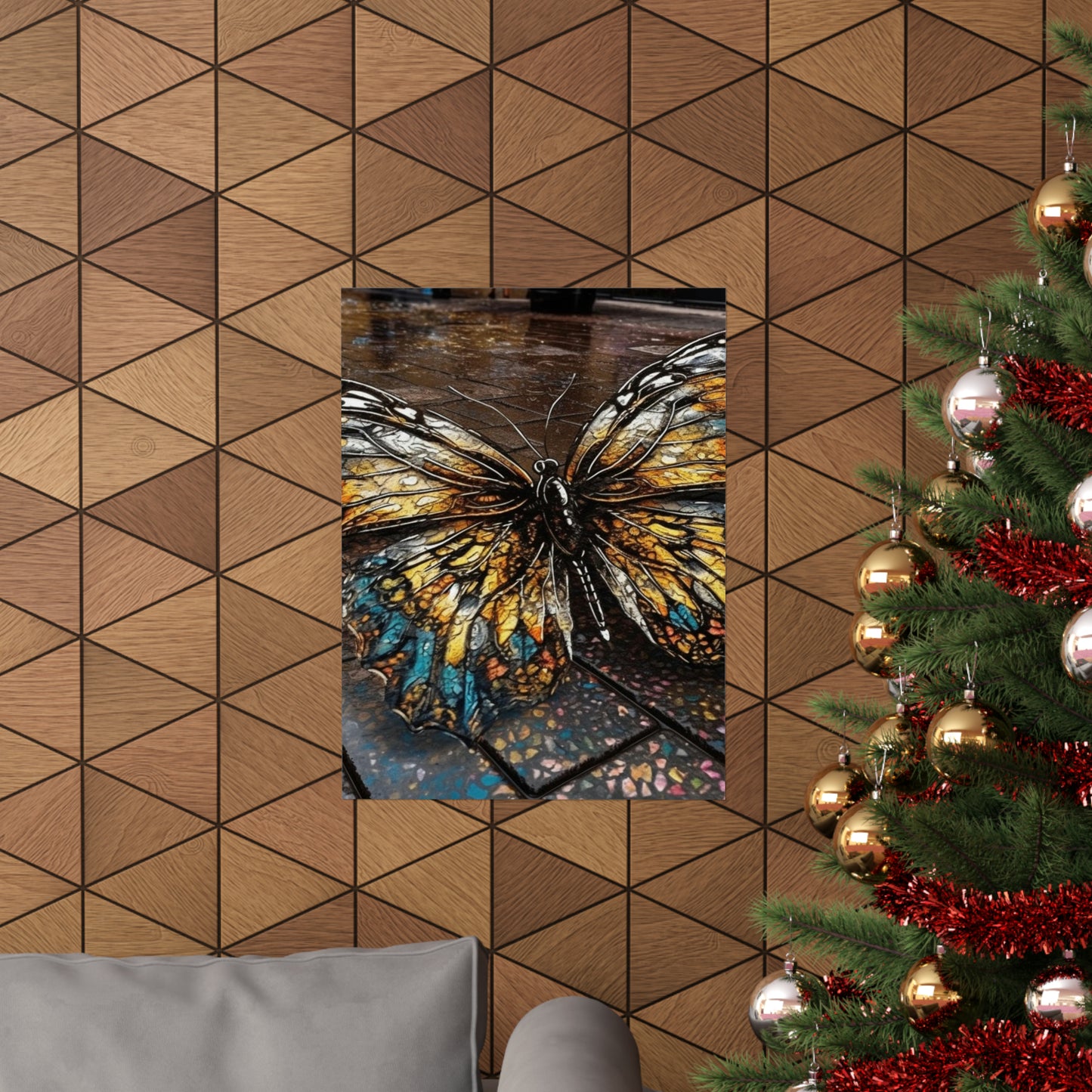 Premium Matte Vertical Posters Water Butterfly Street 1