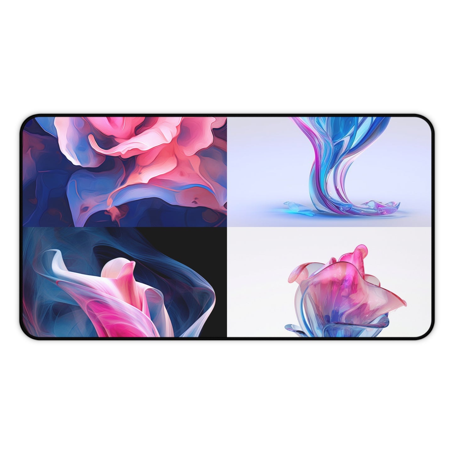 Desk Mat Pink & Blue Tulip Rose 5