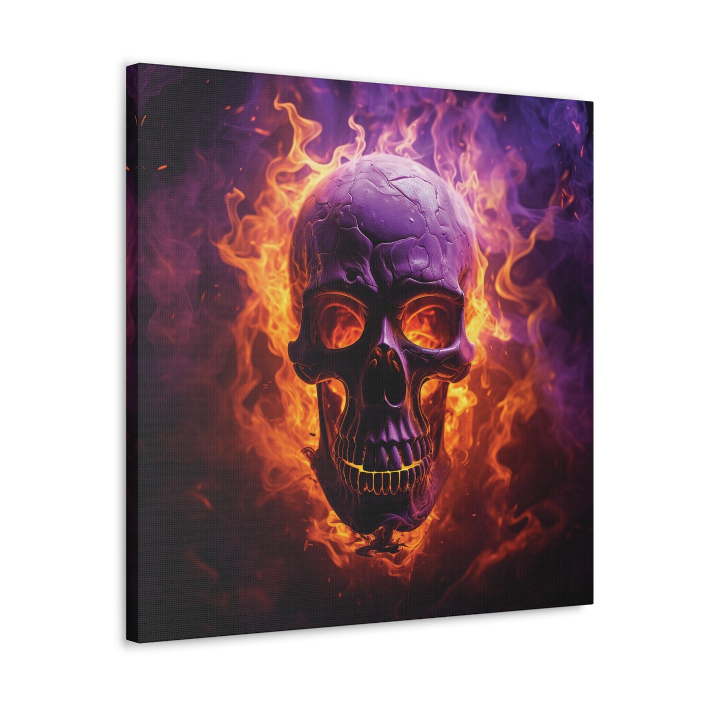 Canvas Gallery Wraps Skull Flames 3