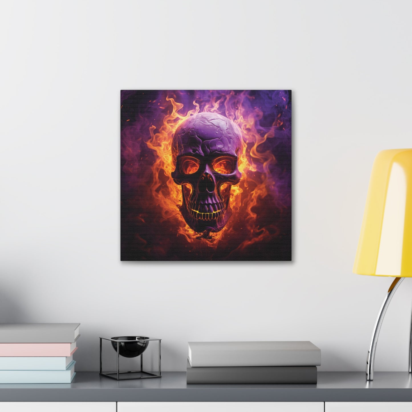 Canvas Gallery Wraps Skull Flames 3