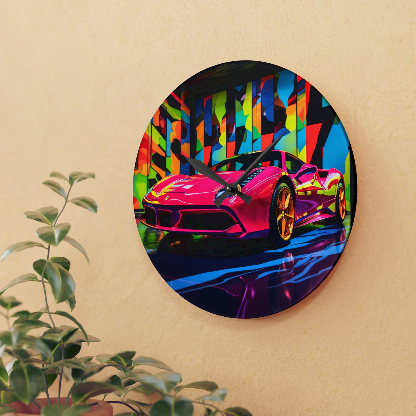 Acrylic Wall Clock Ferrari Flair Macro 1