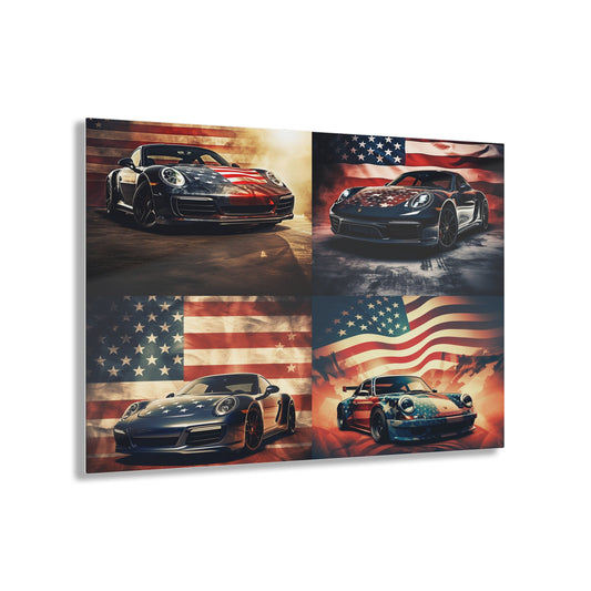 Acrylic Prints Abstract American Flag Background Porsche 5