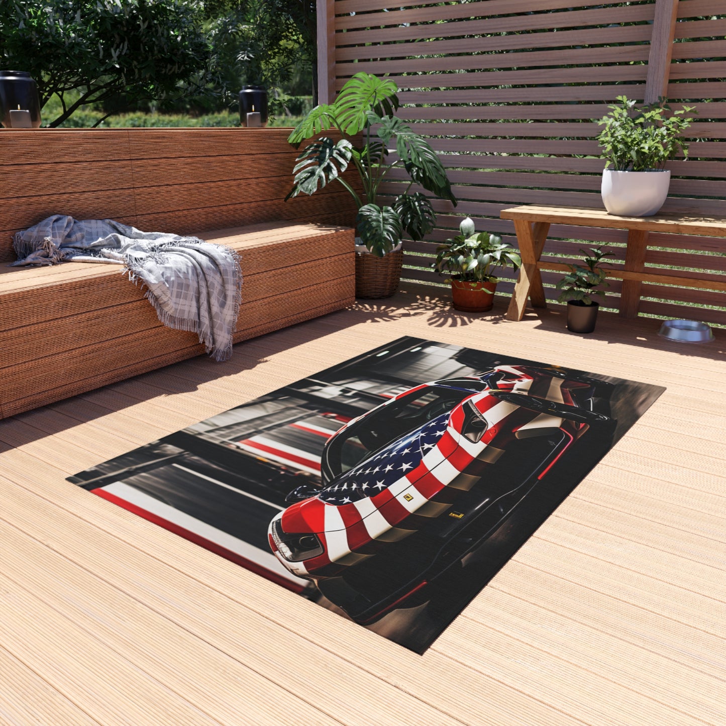 Outdoor Rug  American Flag Farrari 3