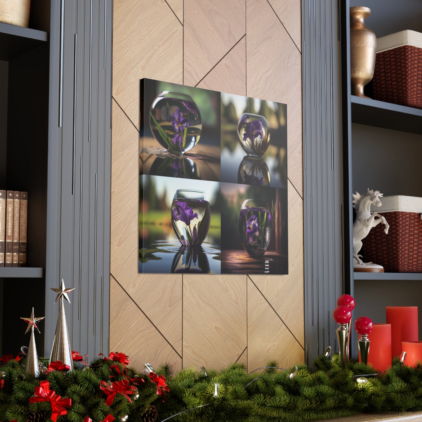 Canvas Gallery Wraps Purple Iris in a vase 5