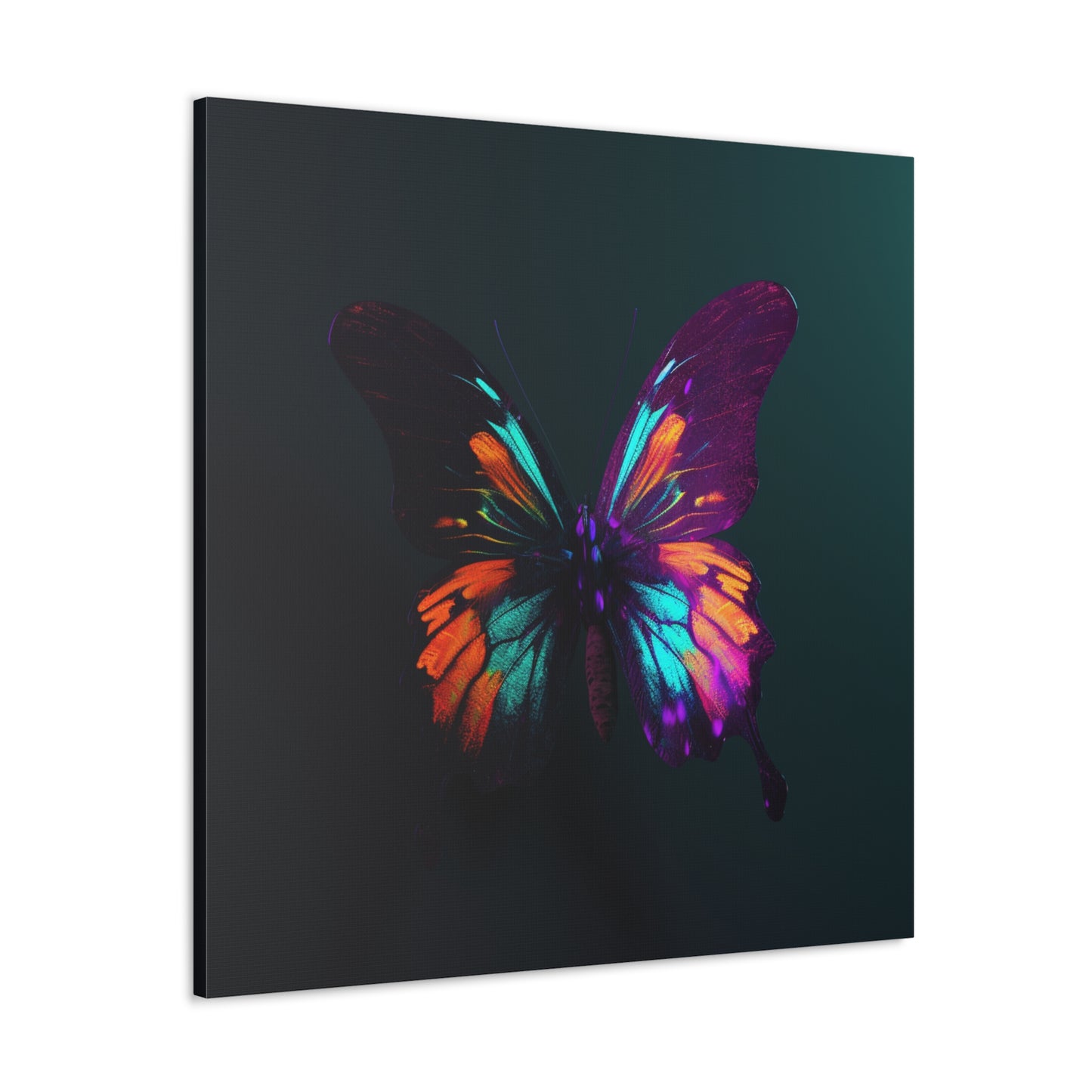 Canvas Gallery Wraps Hyper Colorful Butterfly Purple 4