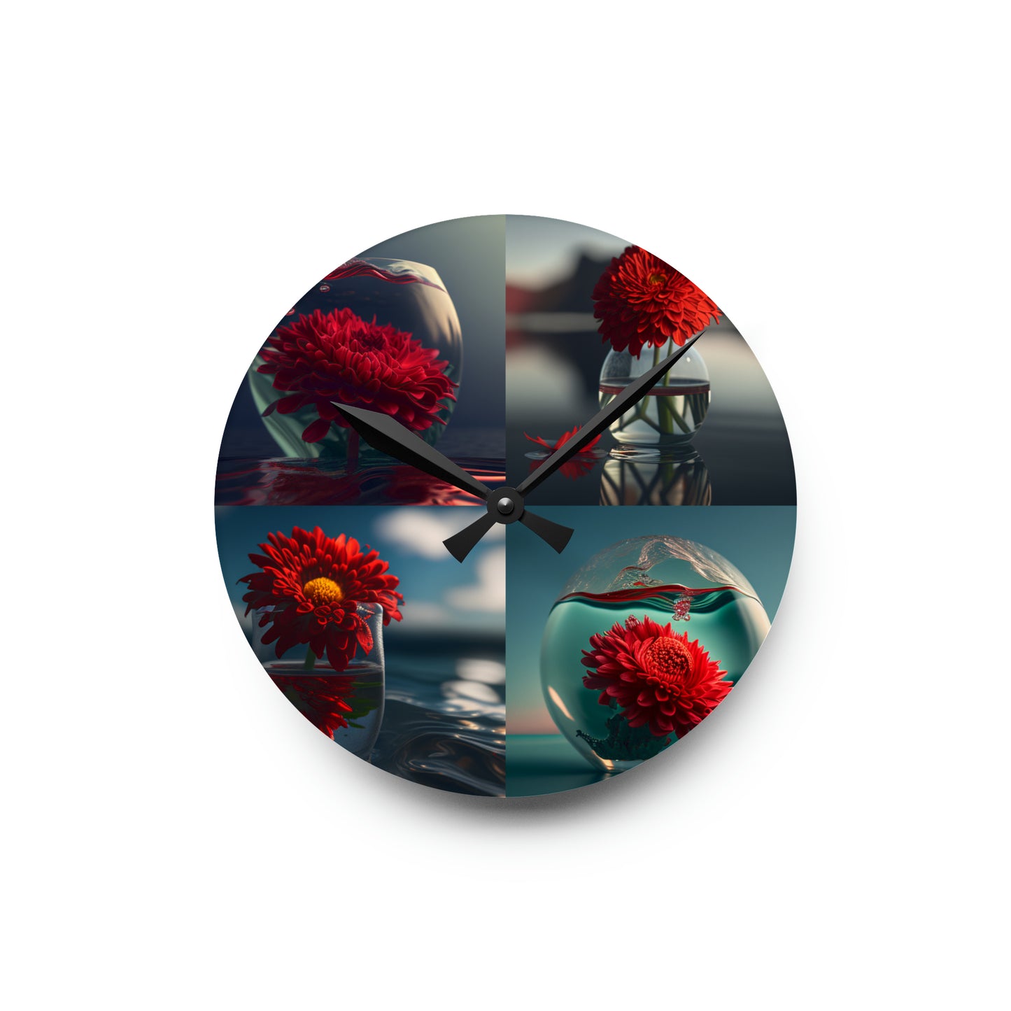 Acrylic Wall Clock Chrysanthemum 5