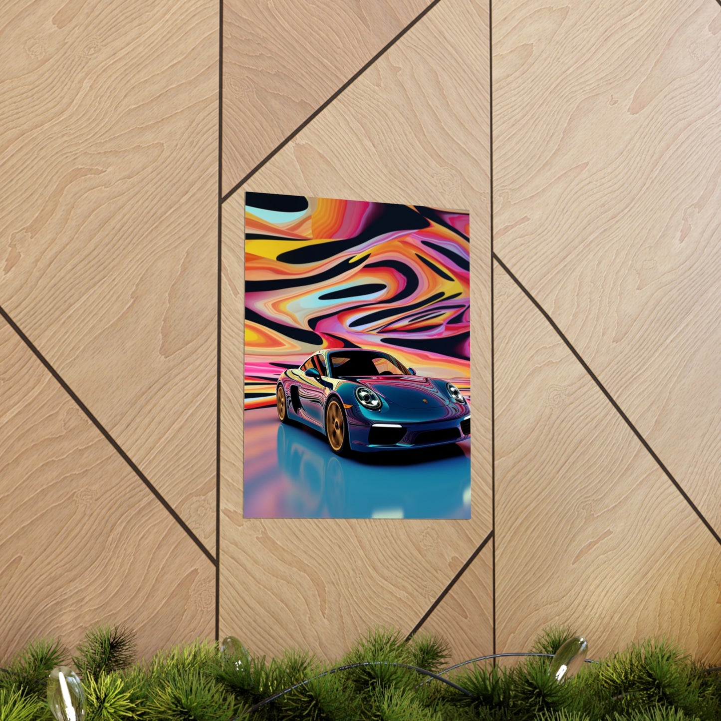 Premium Matte Vertical Posters Porsche Water Fusion 2