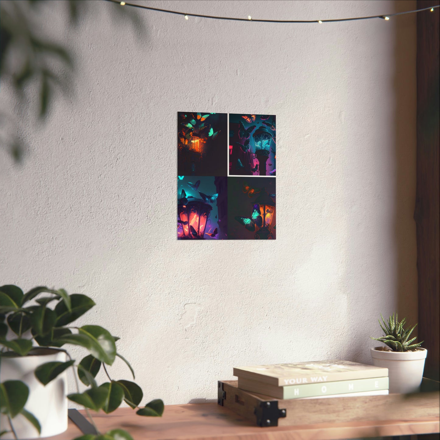 Premium Matte Vertical Posters Street Light Butterfly 5