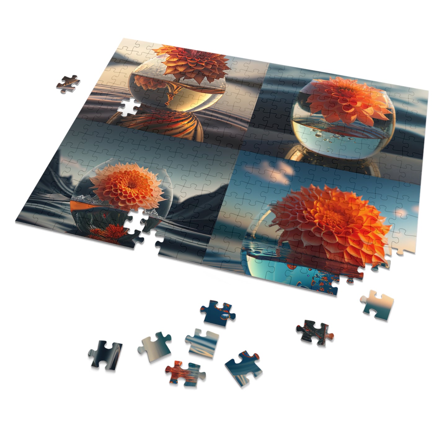 Jigsaw Puzzle (30, 110, 252, 500,1000-Piece) Dahlia Orange 5