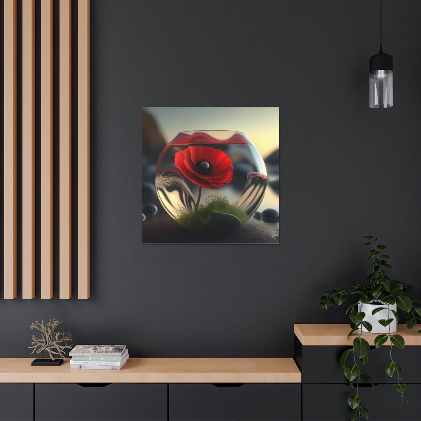Canvas Gallery Wraps Red Anemone in a Vase 3