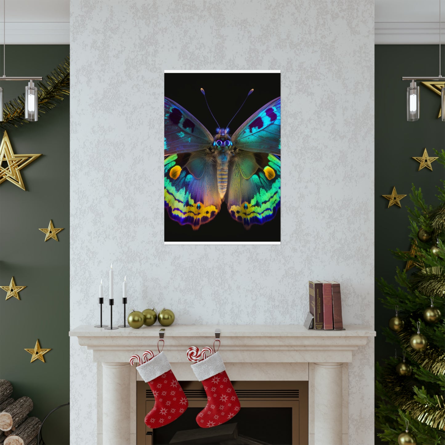 Premium Matte Vertical Posters Neon Hue Butterfly 4